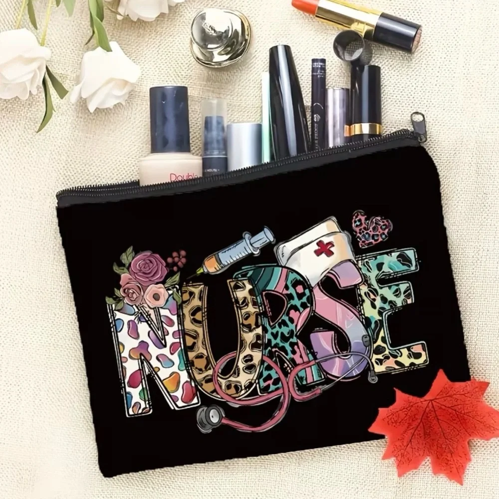 Nurse Print Black Bag Pouch - Picture 4 of 5